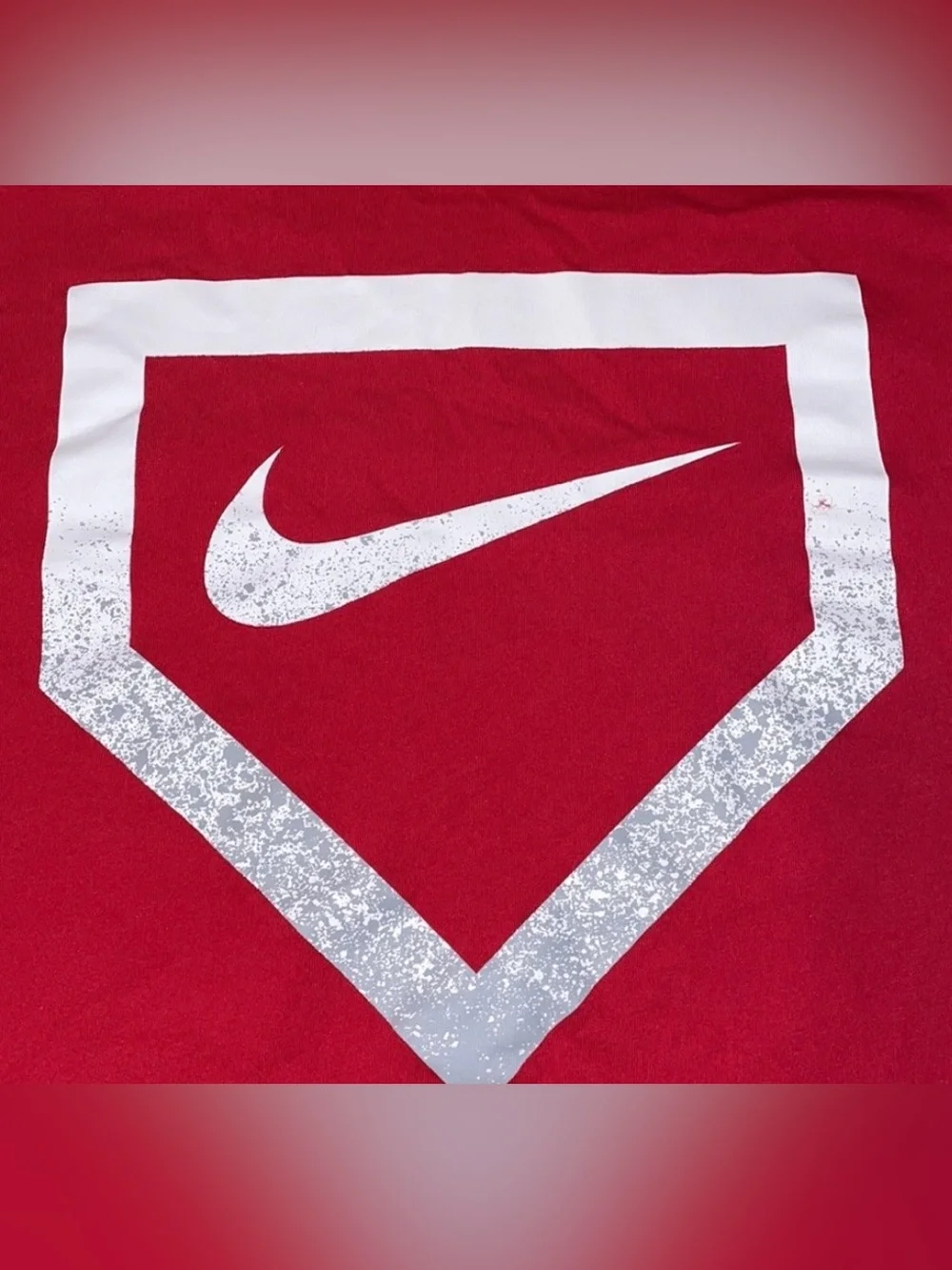 Nike Red Short Sleeve Tee with White Shield Logo